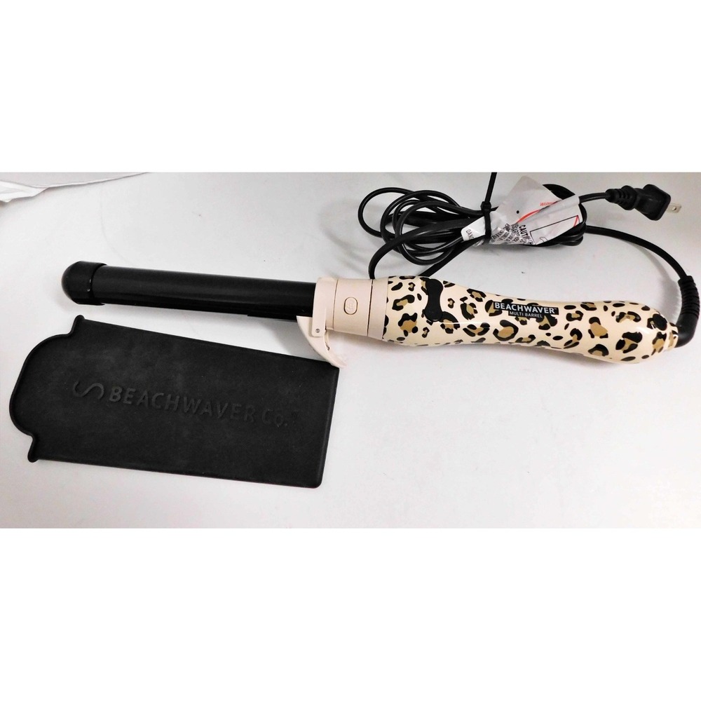 Beachwaver S1 Leopard Curling Iron Rotating 1" BWIB3N1C Tested Works